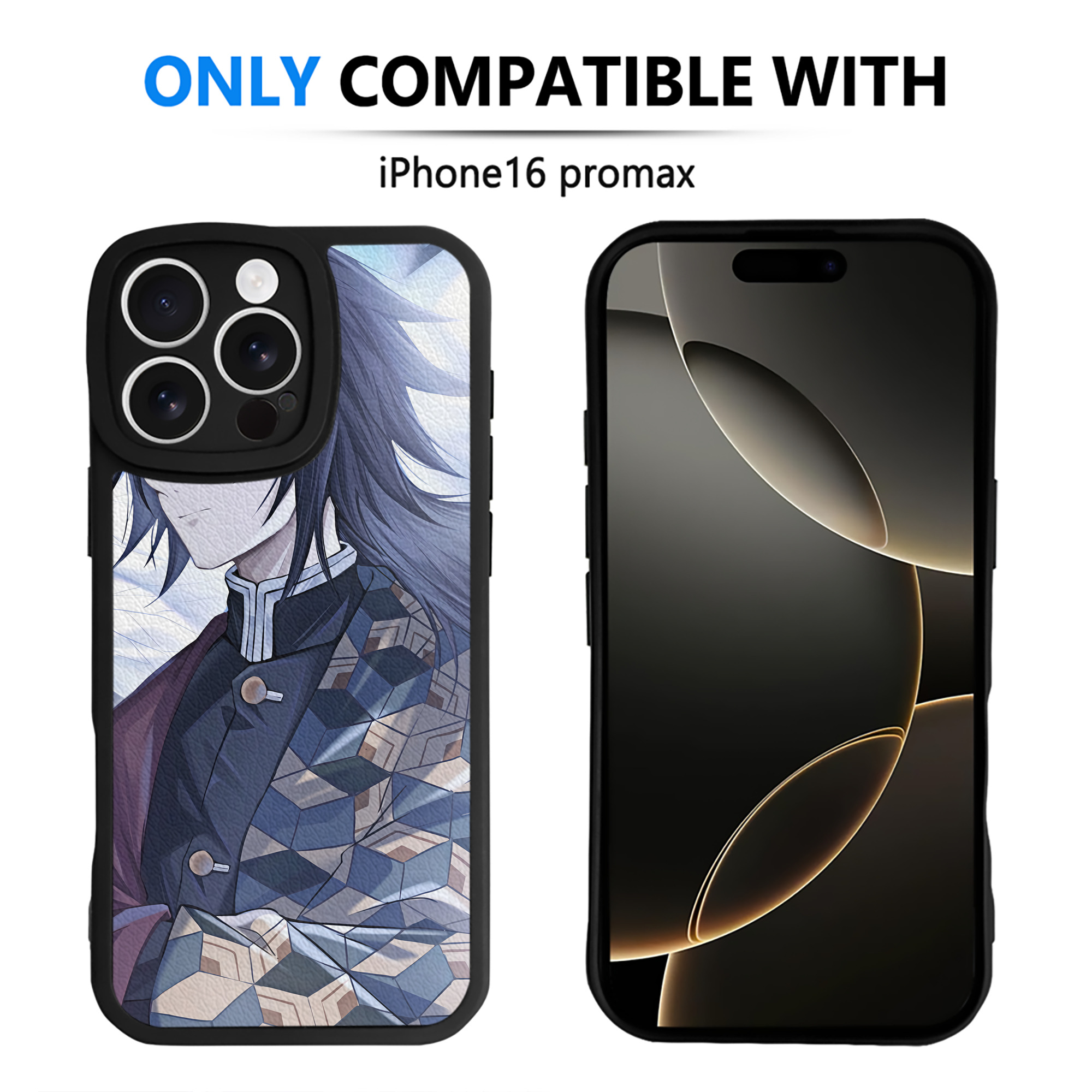 （画像用） 鬼滅の刃（きめつのやいば）水柱-冨岡 義勇／とみおか ぎゆう Tomioka Giyuu 【iPhone 16シリーズ対応】シリコンスマホケース（レザー調） 材質：シリコン